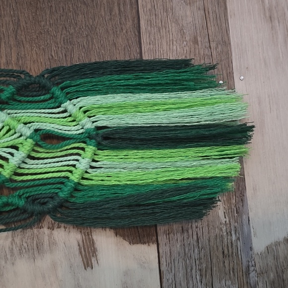 Macrame Boho Green Hues Wall Hanging - Picture 4 of 4
